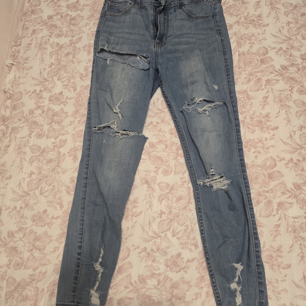 Hollister Light Blue Distressed Skinny Jeans